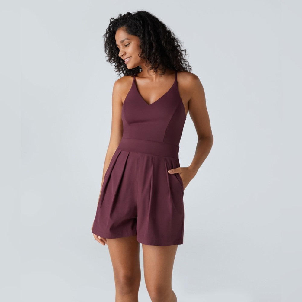 Halara Breezeful™ Pocket Quick Dry Slip Romper Sz Small NWOT